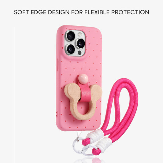 iPhone Lanyard Series | Liquid Silicone Cartoon Phone Case (with free pendant)