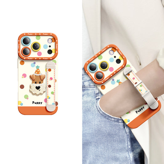 iPhone Wristband Series | "Cute Puppy" Liquid Silicone Phone Case