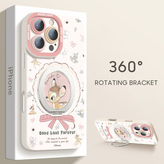 iPhone Lanyard Series | Magnetic Rotating Bracket Cartoon Phone Case