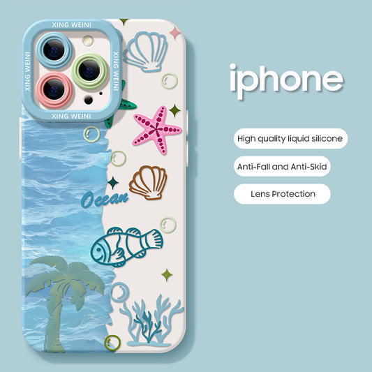 iPhone beads series | Cute Cartoon Liquid Silicone Phone Case