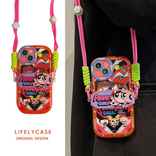 iPhone Lanyard Series | The Powerpuff Girls Cartoon Clip Phone Case