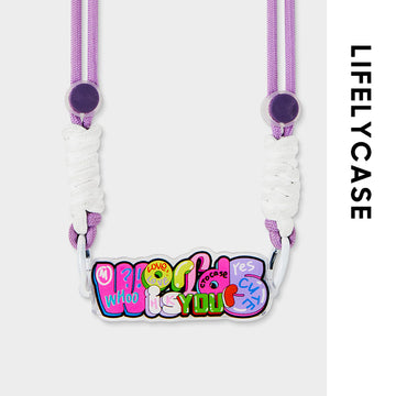 Phone Clip with Crossbody Lanyard  - Graffiti Art