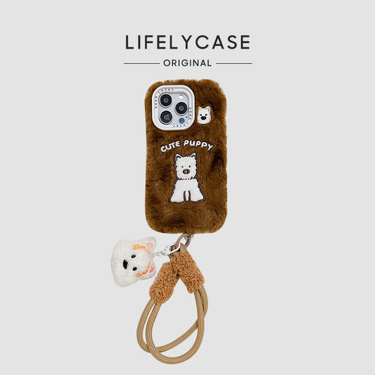 iPhone Lanyard Series | West Highland White Terrier Cartoon Plush Phone Case