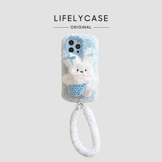 iPhone Lanyard Series | Cute Rabbit Plush Phone Case