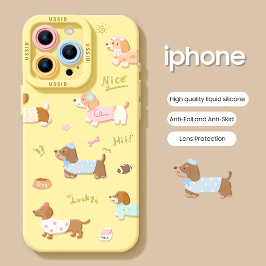 iPhone beads series | Cute Cartoon Liquid Silicone Phone Case