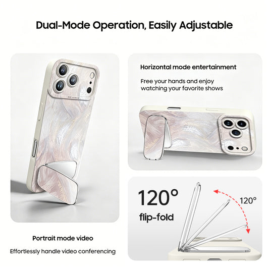 iPhone Lanyard Series | Gilded Gradient Mirror Stand Phone Case