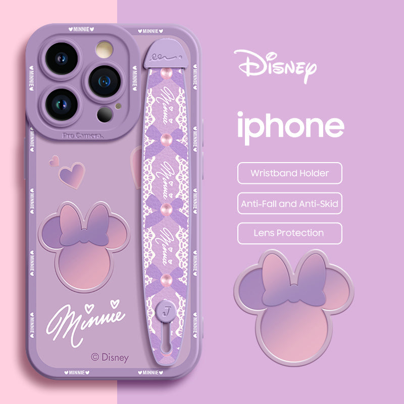 iPhone Series “Disney Minnie” Liquid Silicone Wristband Phone Case