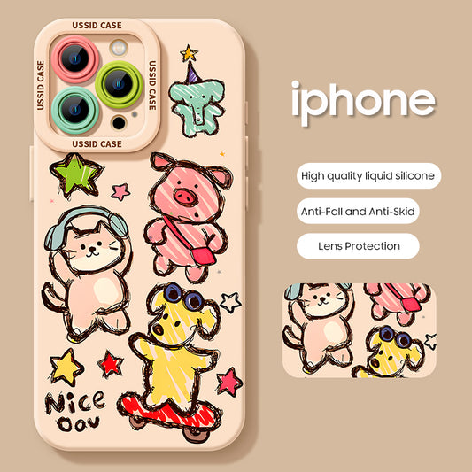 iPhone beads series | Original Design Cartoon Liquid Silicone Phone Case