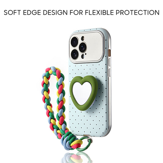 iPhone Lanyard Series | Love Bracket Electroplating Genuine Leather Mobile Phone Case