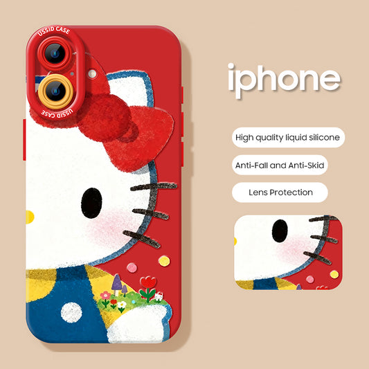 iPhone beads series | Hello Kitty Liquid Silicone Phone Case