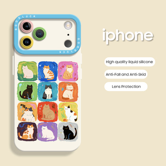 iPhone beads series | Cute Cartoon Liquid Silicone Phone Case