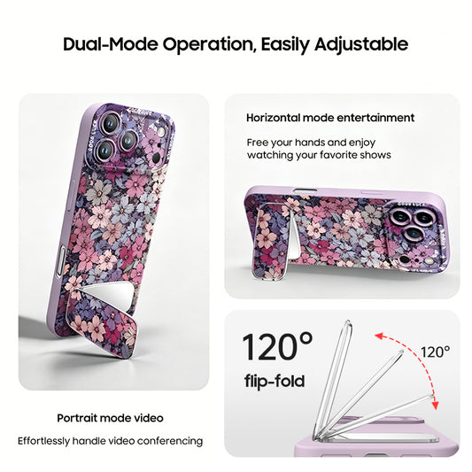 iPhone Lanyard Series | Colorful Floral Design Mirror Stand Phone Case