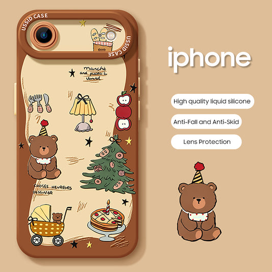 iPhone beads series | Original Cartoon Design Liquid Silicone Phone Case