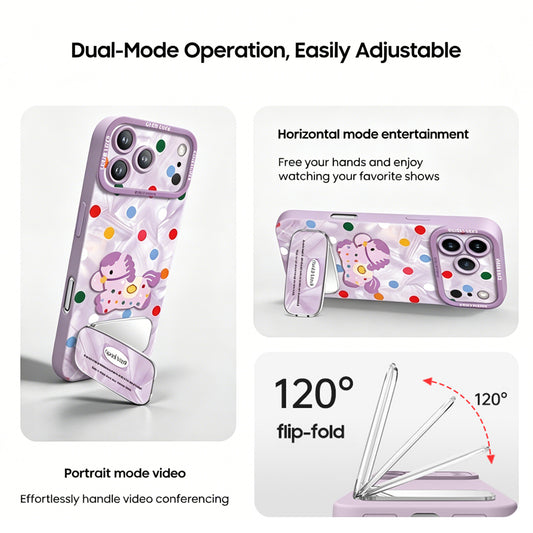 iPhone Lanyard Series | Lucky Pony Mirror Stand Phone Case
