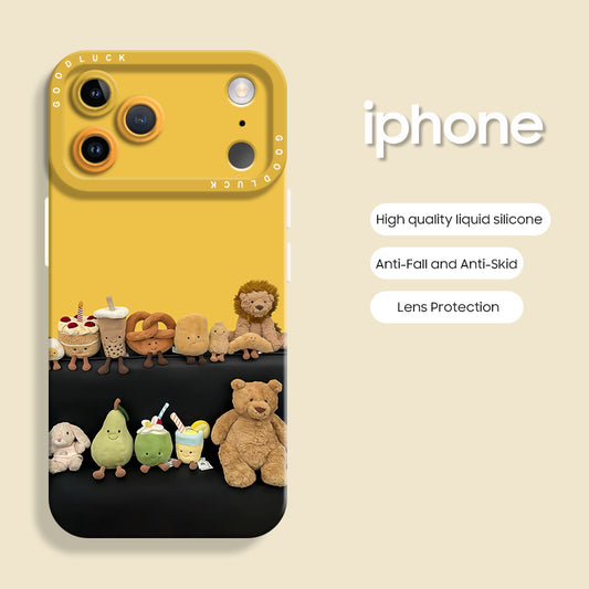 iPhone beads series | Artistic Cartoon Liquid Silicone Phone Case