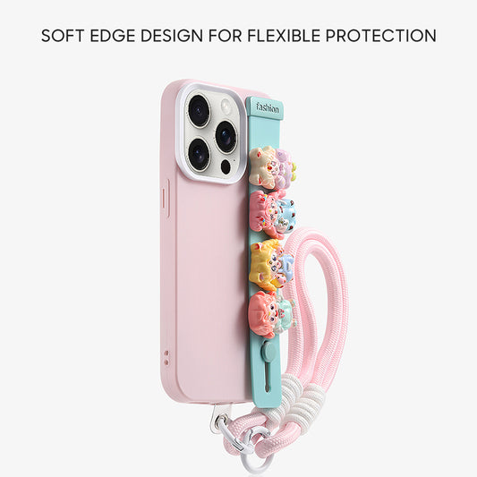 iPhone Lanyard Series | Wristband Design Cartoon Liquid Silicone Phone Case