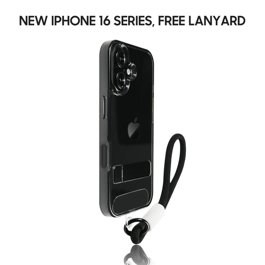 iPhone Lanyard Series | Invisible Metal Bracket Translucent Phone Case