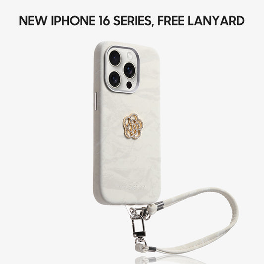 iPhone Lanyard Series | Elegant Camellia Design Phone Case