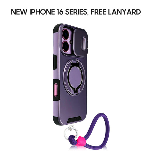 iPhone Lanyard Series | Magsafe Magnetic Bracket  Phone Case, Lens Sliding Window Protection