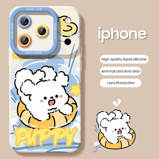 iPhone beads series | Cute Puppy Liquid Silicone Phone Case