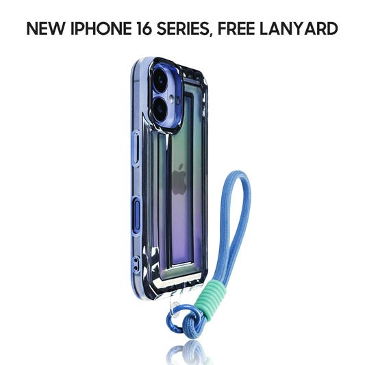 iPhone Lanyard Series | Colorful Laser Design Electroplating Phone Case