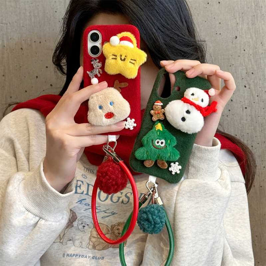 iPhone Lanyard Series | Christmas Style Plush Phone Case