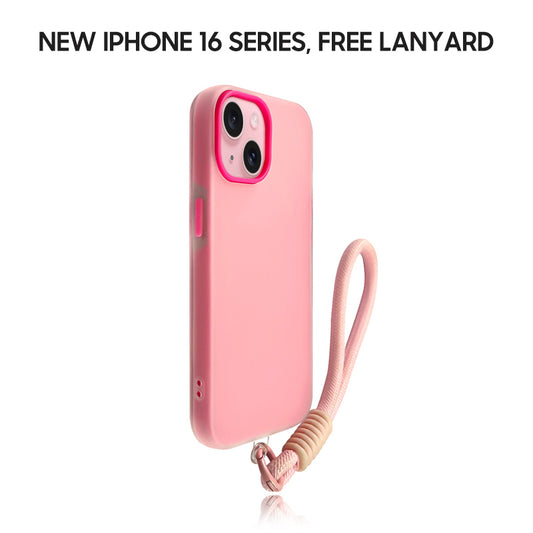 iPhone Lanyard Series | Macaron Color Frosted Phone Case