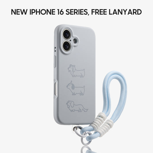 iPhone Lanyard Series | Dachshund Print Liquid Silicone Phone Case