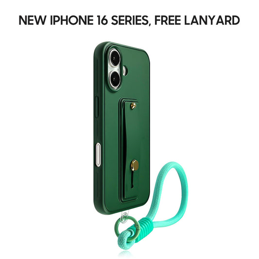 iPhone Lanyard Series | Retractable Wrist Strap Stand Design Silicone Phone Case