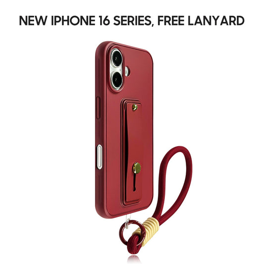 iPhone Lanyard Series | Retractable Wrist Strap Stand Design Silicone Phone Case