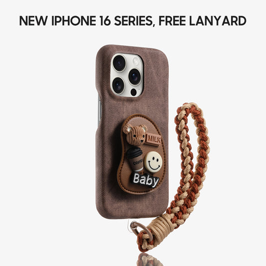 iPhone Lanyard Series | Brown Cartoon Phone Case