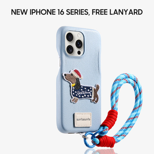 iPhone Lanyard Series | Cartoon Design Leather Phone Case