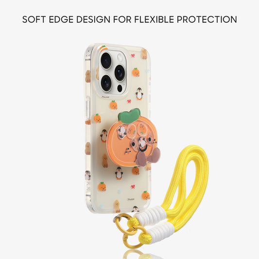 iPhone Lanyard Series | Folding Stand Cartoon Phone Case