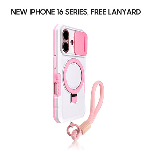 iPhone Lanyard Series | Magsafe Magnetic Bracket  Phone Case, Lens Sliding Window Protection