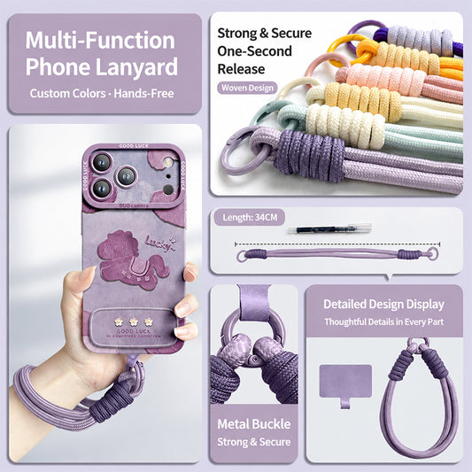 iPhone Lanyard Series | Lucky Pony Mirror Stand Phone Case