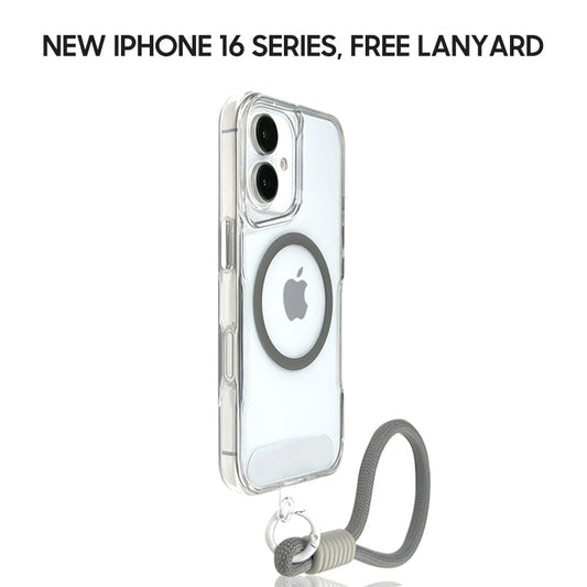 iPhone Lanyard Series | Transparent Liquid Silicone MagSafe Magnetic Phone Case