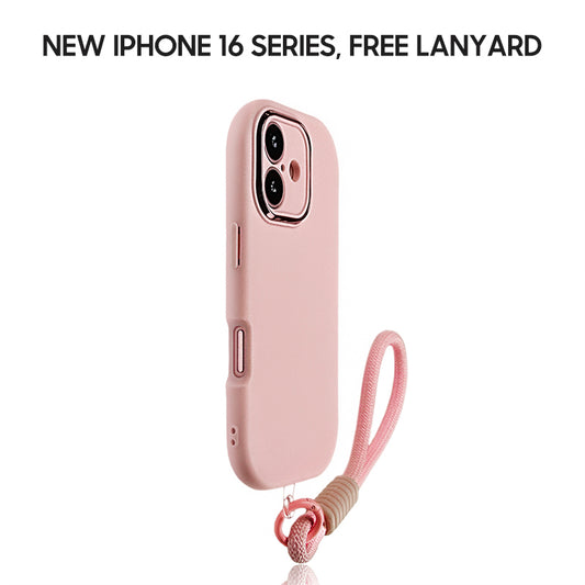 iPhone Lanyard Series | Macaron Color Liquid Silicone Phone Case