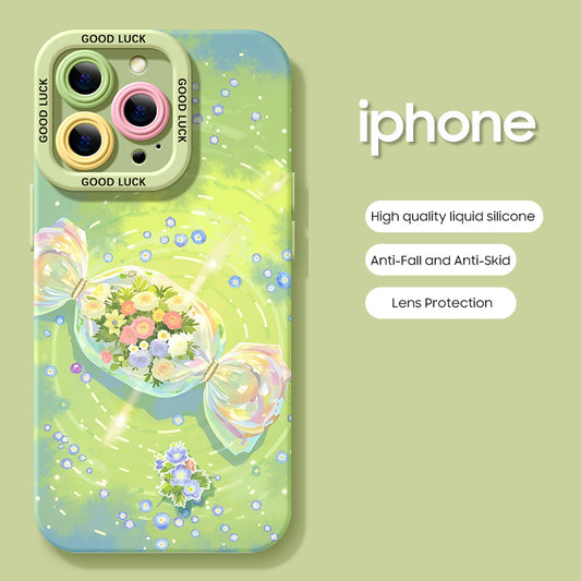 iPhone beads series | Cute Cartoon Liquid Silicone Phone Case