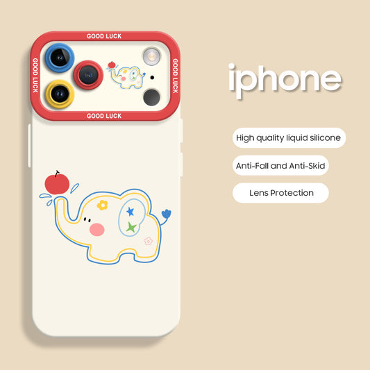 iPhone beads series | Cute Cartoon Liquid Silicone Phone Case