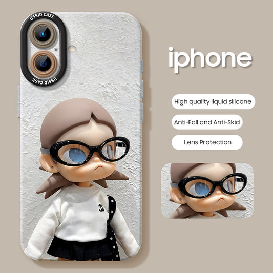 iPhone beads series | Cute Girl Liquid Silicone Phone Case