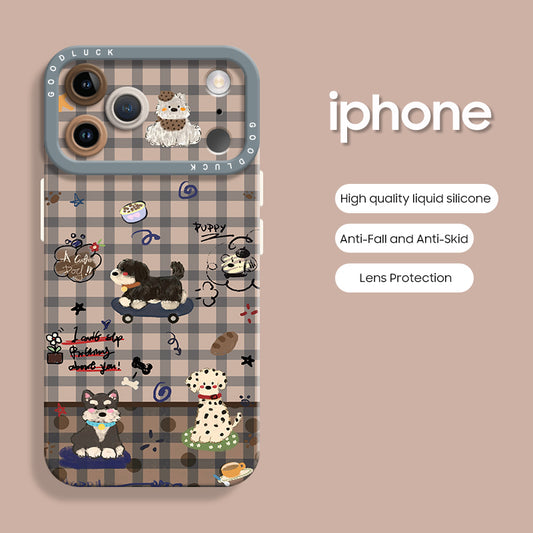 iPhone beads series | Dachshund Cartoon Liquid Silicone Phone Case