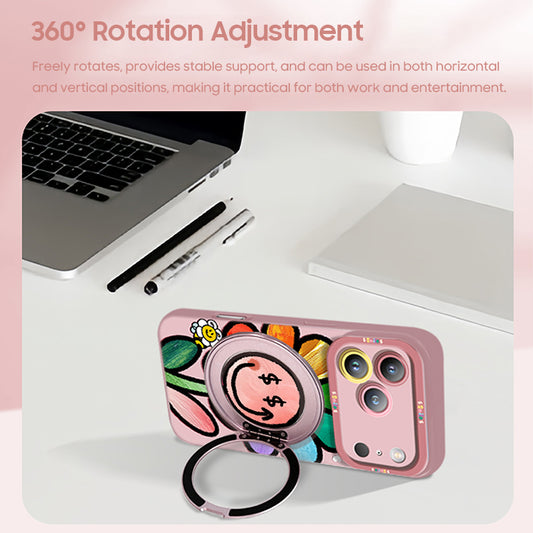 iPhone Lanyard Series | "Rainbow Sunflowers" Magnetic Stand Phone Case