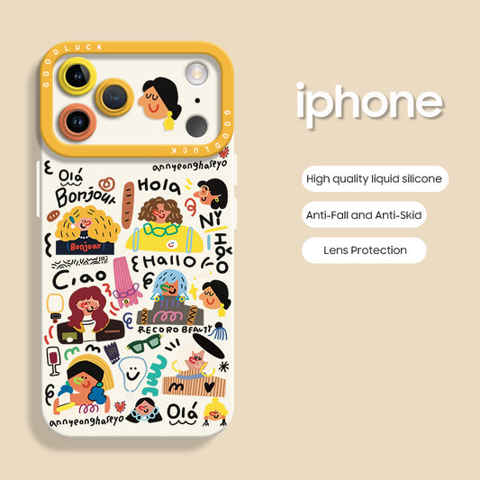 iPhone beads series | Creative Graffiti Liquid Silicone Phone Case