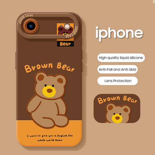 iPhone beads series | Brown Bear Liquid Silicone Phone Case