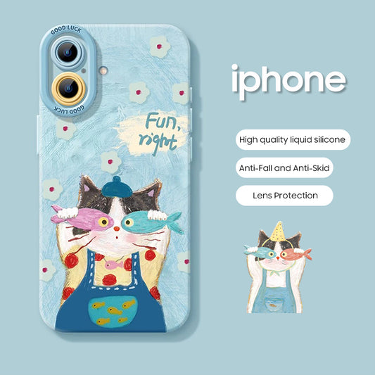 iPhone beads series | Cute Cartoon Liquid Silicone Phone Case
