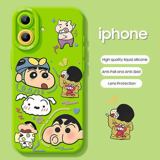 iPhone beads series | Crayon Shin-chan Design Liquid Silicone Phone Case