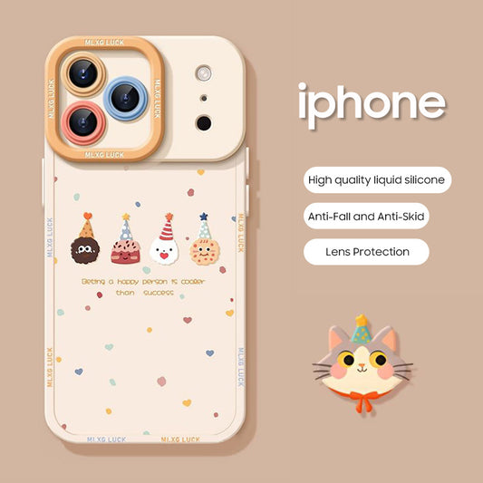 iPhone beads series | Cartoon Liquid Silicone Phone Case