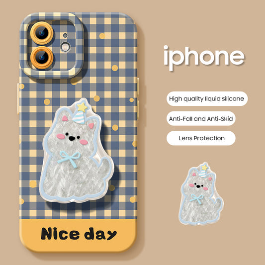 iPhone beads series | Cute Cartoon Liquid Silicone Phone Case