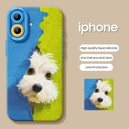 iPhone beads series | Cute Puppy Liquid Silicone Phone Case