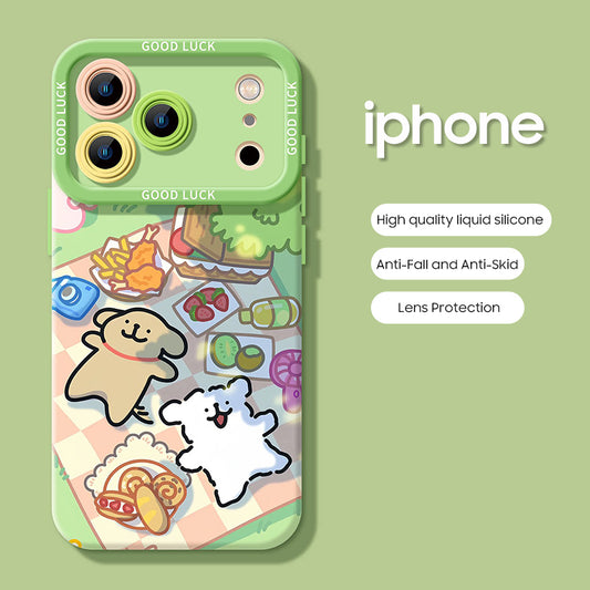 iPhone beads series | Cartoon Liquid Silicone Phone Case